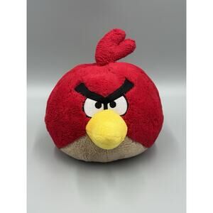 2010 Commonwealth Angry Birds Red Bird Plush 8” Stuffed Animal